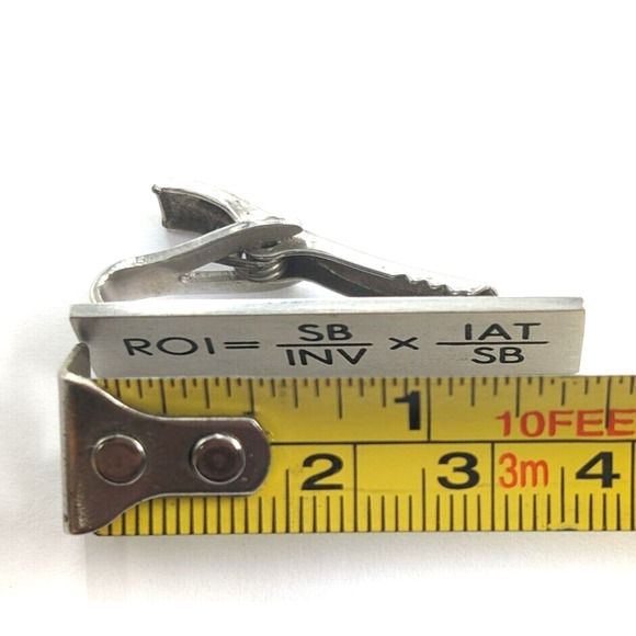 ROI Formula Return On Investment Formula Finance Tie Clip Robbins Co Attleboro - Picture 3 of 11
